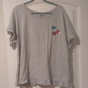 EVRI Heather Gray Cotton Blend Top